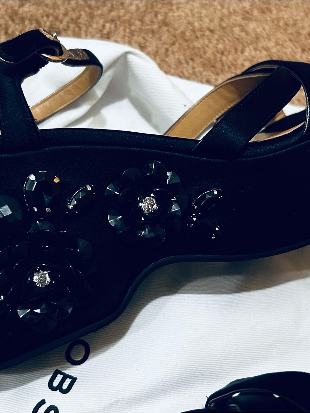Marc Jacobs Black Jeweled Platform Sandals - Women